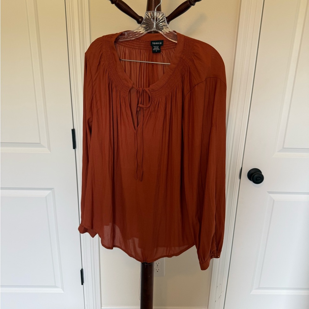 Torrid Rust Tie-Front Blouse